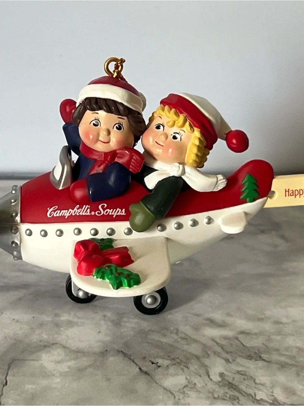 Vintage 1998 Campbell’s Soup Kids Airplane Christmas Ornament